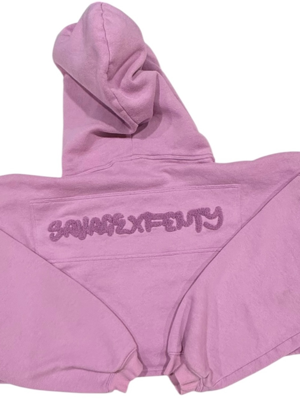 Savage X Fenty Lilac Pull-On Hooded Sweatshirt with Chenille Back 2XL Logo